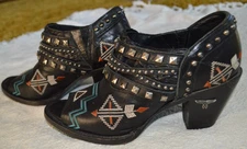 Lane Women’s Nova Aztec Peep Toe Studded Western Ankle Boot Size US 7.5