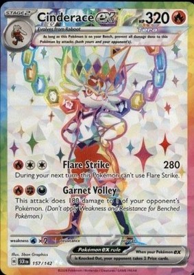 SV07: Stellar Crown #157/142 Cinderace ex Holo