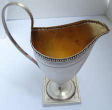 LOVELY ANTIQUE 18TH CENTURY GEORGIAN 1795 SOLID STERLING SILVER & GILT CREAM JUG
