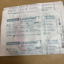 (4)Medical Leukomed T 3 1/8X 4“Dressing Ref 76464-01. Skin Sensitive. Leukoplast