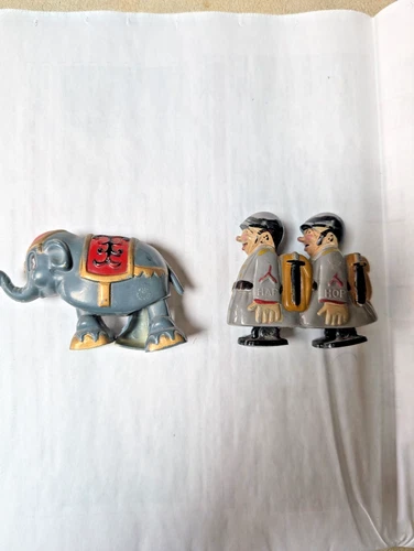 Vintage Collectible Toy Circus Elephant Ramp Walker and Soldier Ramp Walker