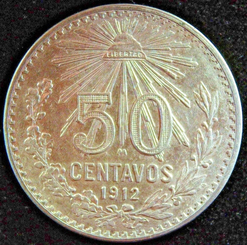 1912 Mexico 50 Centavos Silver — photo from the most recent tracked eBay sale