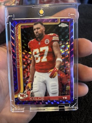 2025 Topps Chrome Travis Kelce Image Variation Purple Geometric Refractor /75
