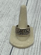 925 Sterling Silver Wide Band Chevron Braided Weave Pattern Ring Size 11