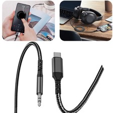 1M Nylon Braided USB C to 3.5mm Auditory Cable Featuring Enhances Durability