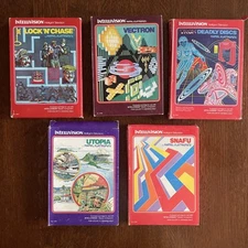 Intellivision Random Game Lot UNTESTED(Utopia, Snafu, Tron, LockNChase, Vectron)
