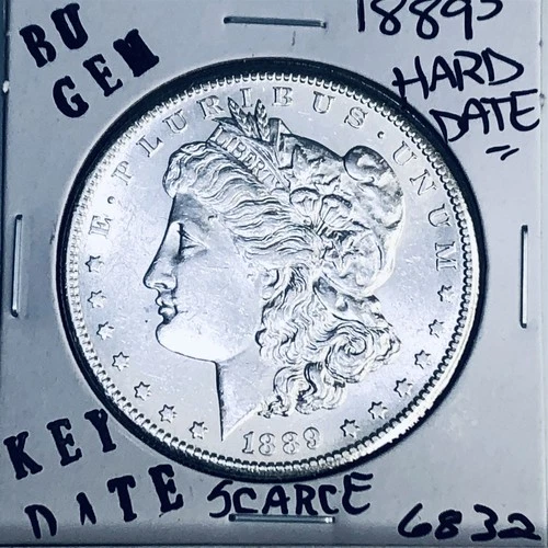 1889 S BU GEM MORGAN SILVER DOLLAR UNC MS+++ U.S. MINT RARE KEY COIN 6832