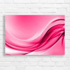 Modern Abstract Waves Pink Canvas Print Large Picture Wall Art