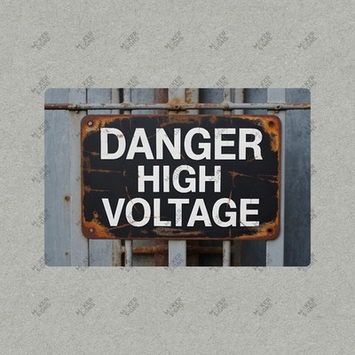 Vintage Danger High Voltage Metal Sign Industrial Decor, Man Cave, #389278