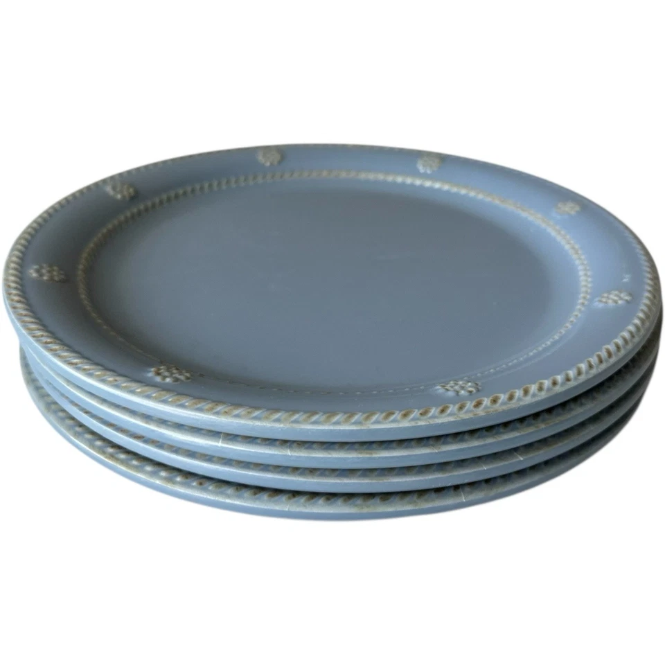 4 platos de ensalada/postre de melamina Juliska hilo de bayas azul cambray 9" sin BPA Foto 2 de 4