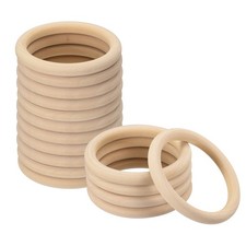 16PACK 85mm 3.3" Natural Wood Rings 10mm Thick Smooth Unfinished Wooden Circles
