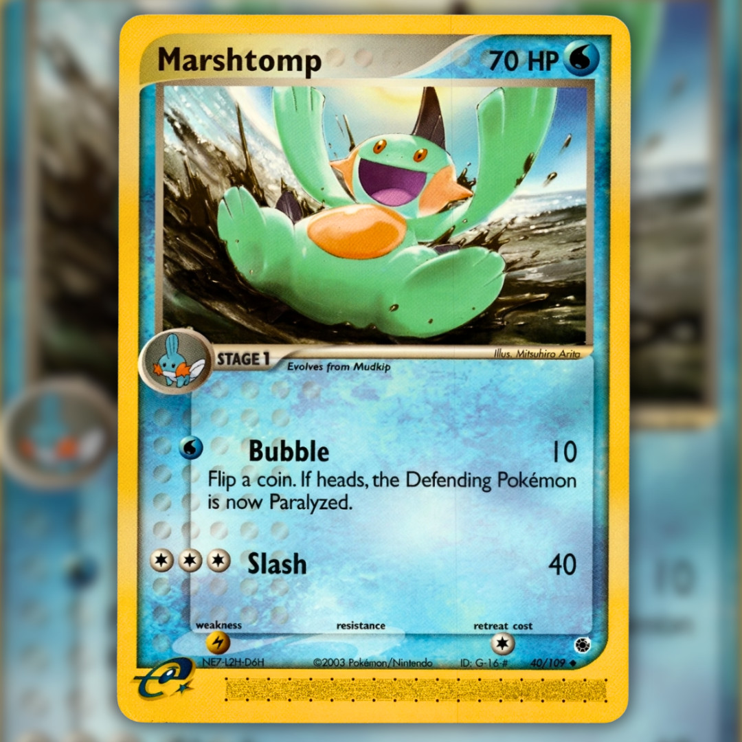 Marshtomp 40/109 Vintage Pokemon Card (EX Ruby & Sapphire) LP