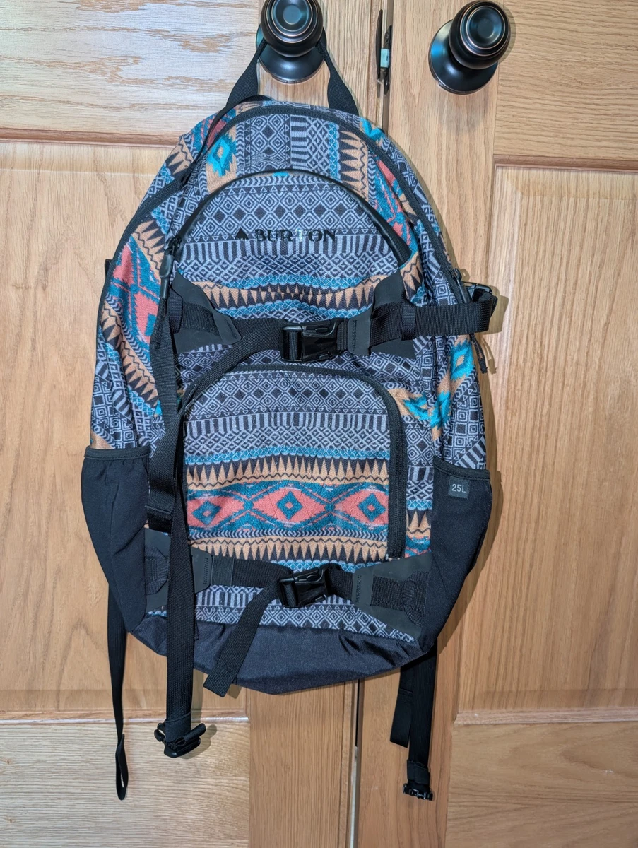 Sac à Dos Burton à Carreaux Multicolore - Taille Moyenne (45x30 Cm) - Polyester Outdoor - Occasion En Bon état