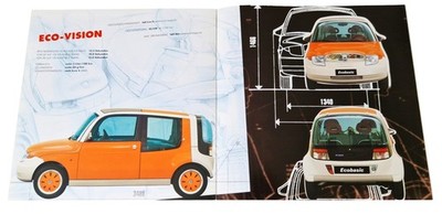 FIAT ECOBASIC Eco Basic Prototype Concept car 28x28cm Prospekt Brochure 2000 G