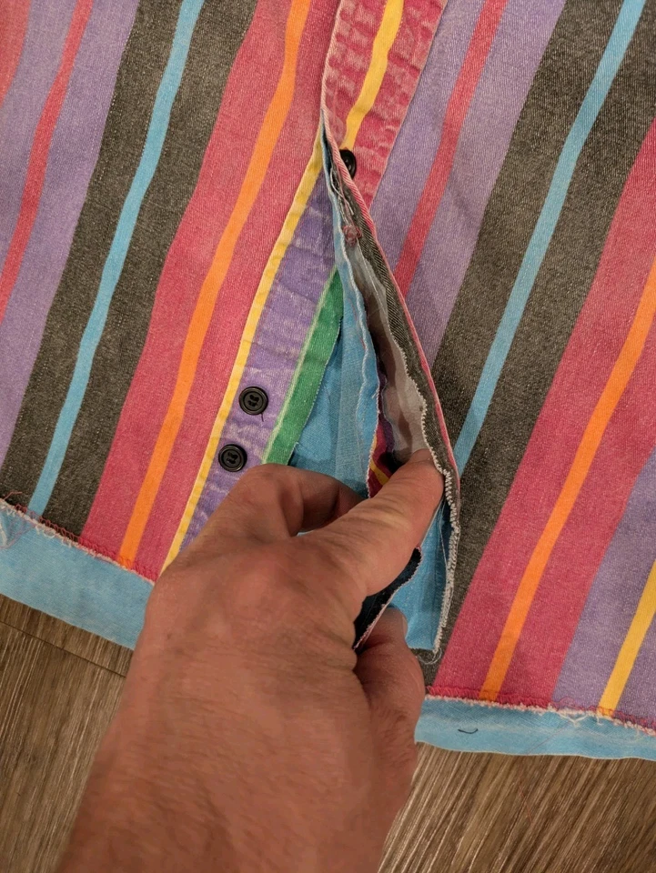 Vintage WRANGLER Brushpopper Button Up Shirt Size 15-34 Striped Western  - Image 4 of 4