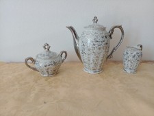 servizio in fine porcellana da caffe per 6  anni 60  tedesco decorato in argento