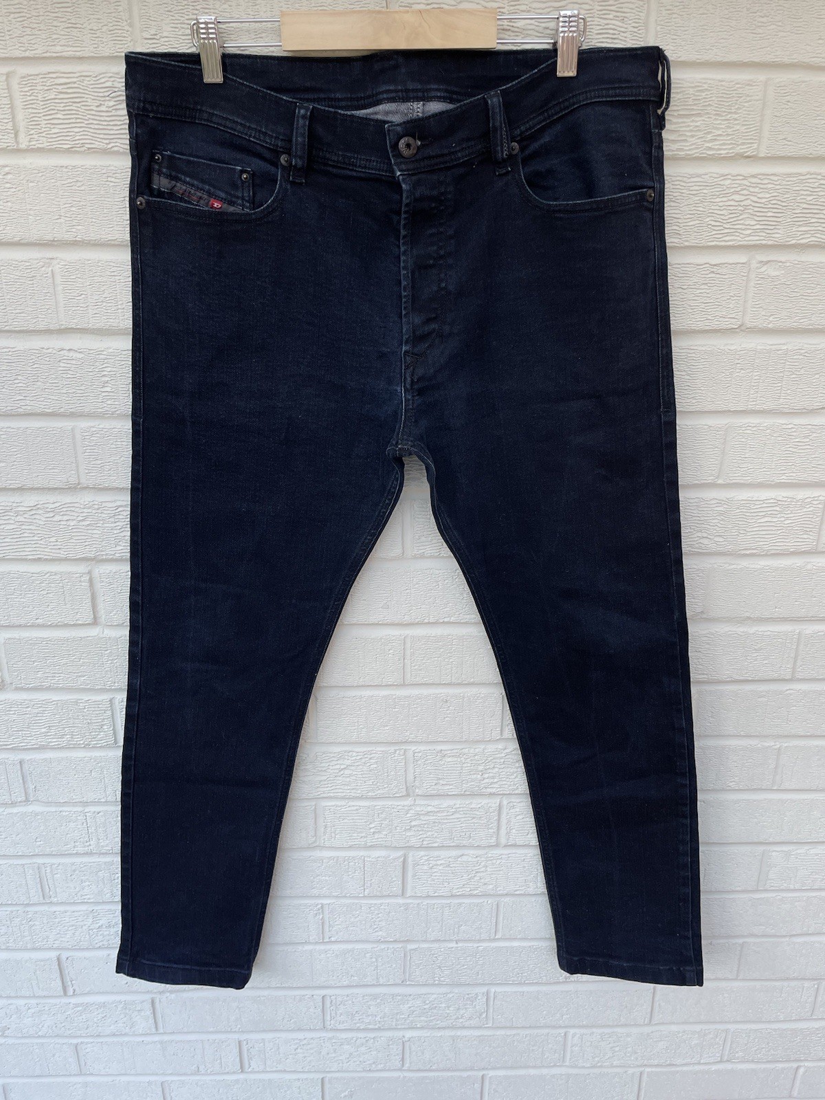 Diesel Jeans Tepphar Mens Blue Slim Carrot Stretch Button Fly 0RF84 W36 L30
