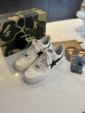 A Bathing Ape Bapesta #2 M2 White and Black UK 10 US11 Lightly Worn with Box
