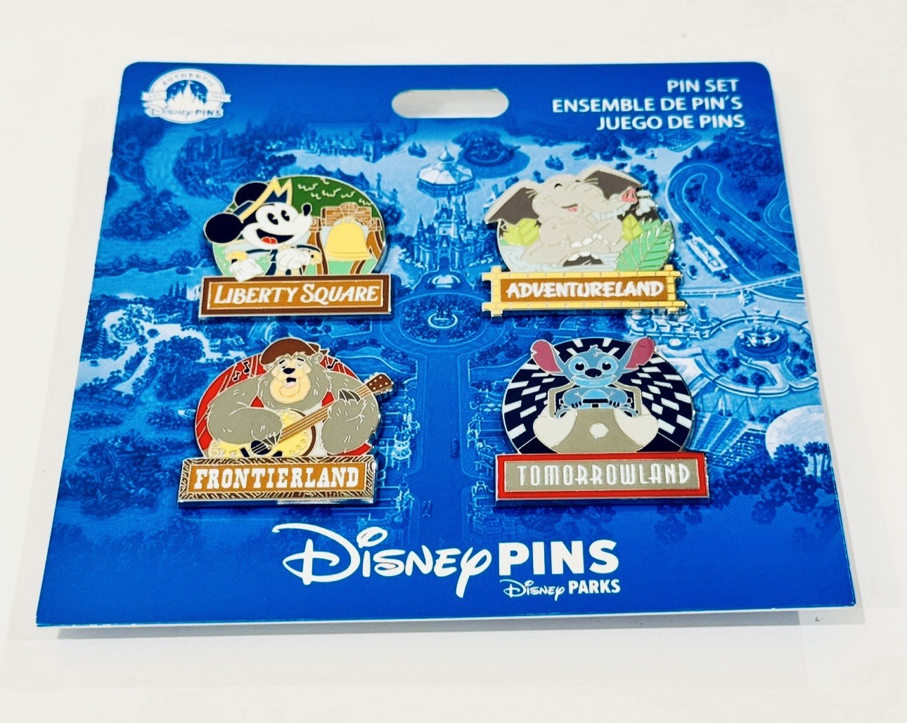 Disney Trading Pin Set Magic Kingdom Lands Liberty Adventure Frontier Tomorrow