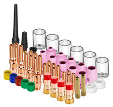 TIG Torch Consumables Accessories KIT 81PCS For WP-17/18/26 Back Cap/Collet Body