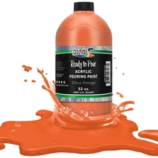 Citrus Orange Acrylic Pouring Paint, 32 oz, Premium Water-Based Canvas & Crafts