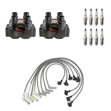 Denso 2 Ignition Coil Wires 8 NGK Nickel Spark Plugs Kit For Explorer V8 Vin P