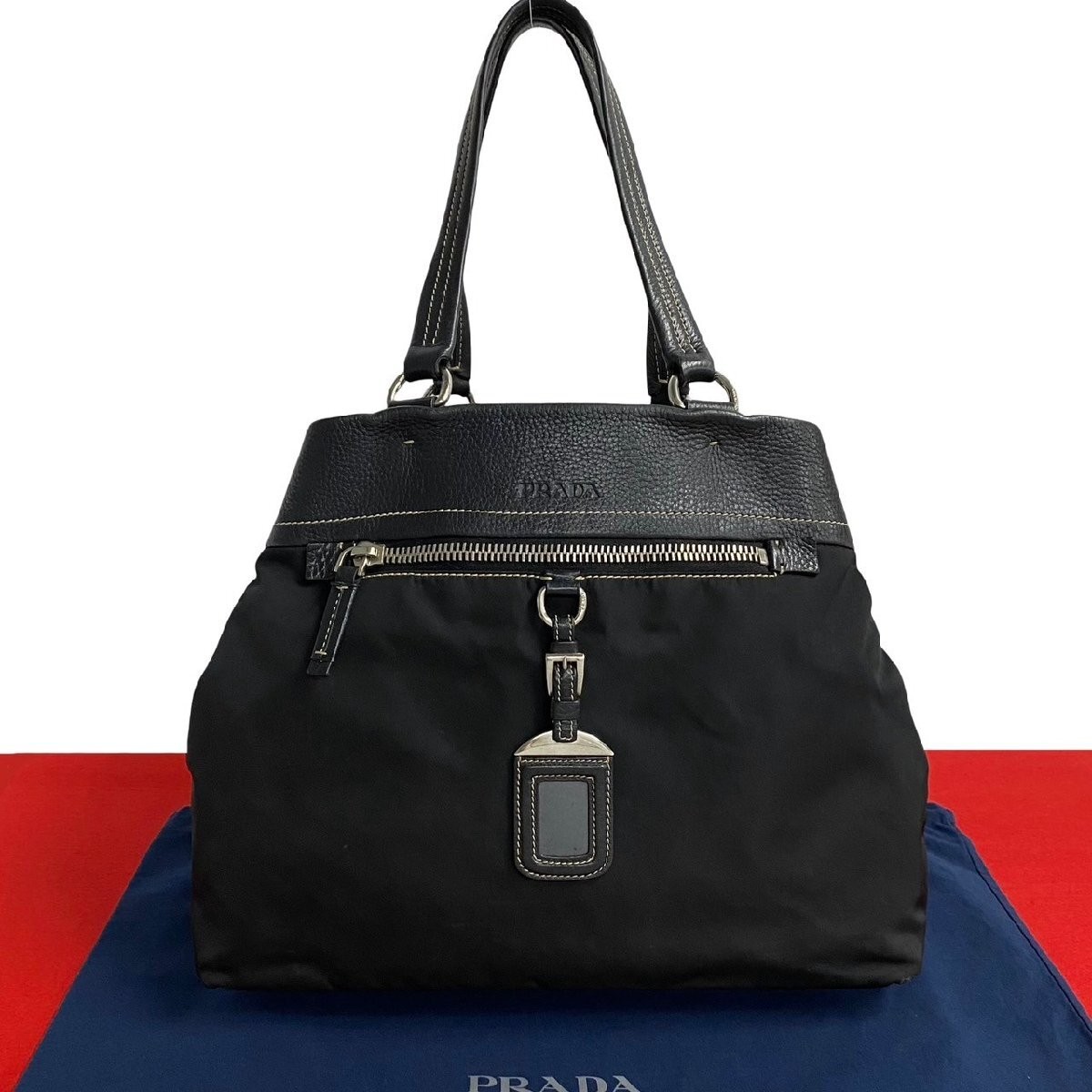 Prada Genuine Leather Mini Tote Semi Shoulder Bag Brown 34699