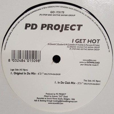 Pd Project - i Get Hot - Italian 12''  Vinyl - 2006 - Stop And Go