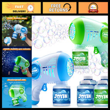 Automatic Bubble Guns for Kids - 2 Pack with 4 Bottles, Summer Party Favors, Bir