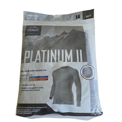 ColdPruf Platinum II Dual Layer Base Layer Shirt Men's Large Merino Wool NWT