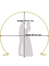 Gold Metal Circle Wedding Backdrop Stand 7FT x 8FT with Accessories