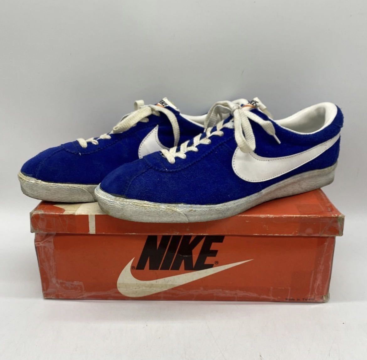 NIKE BRUIN SUEDE BLUE x WHITE US12.5 80s Vintage Used NIKE BRUIN SUEDE BLUE x WHITE US12.5 80s Vintage Used