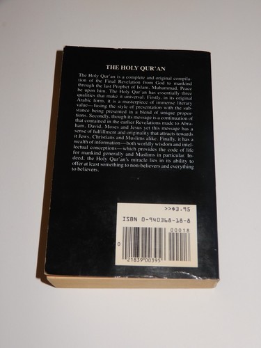 HOLY QU’RAN M.H. SHAKIR 1985 TAHRIKE TARSILE QURAN,INC VERY GOOD CONDITION - Imagen 2 de 2