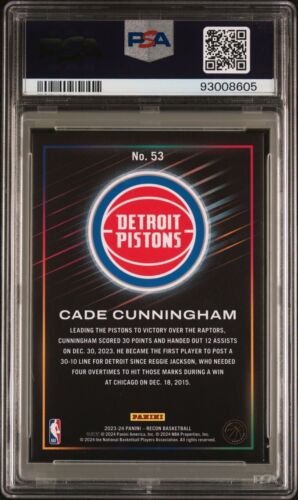2023 Recon CADE CUNNINGHAM Orange FOTL Mint 9 PSA - Picture 2 of 2