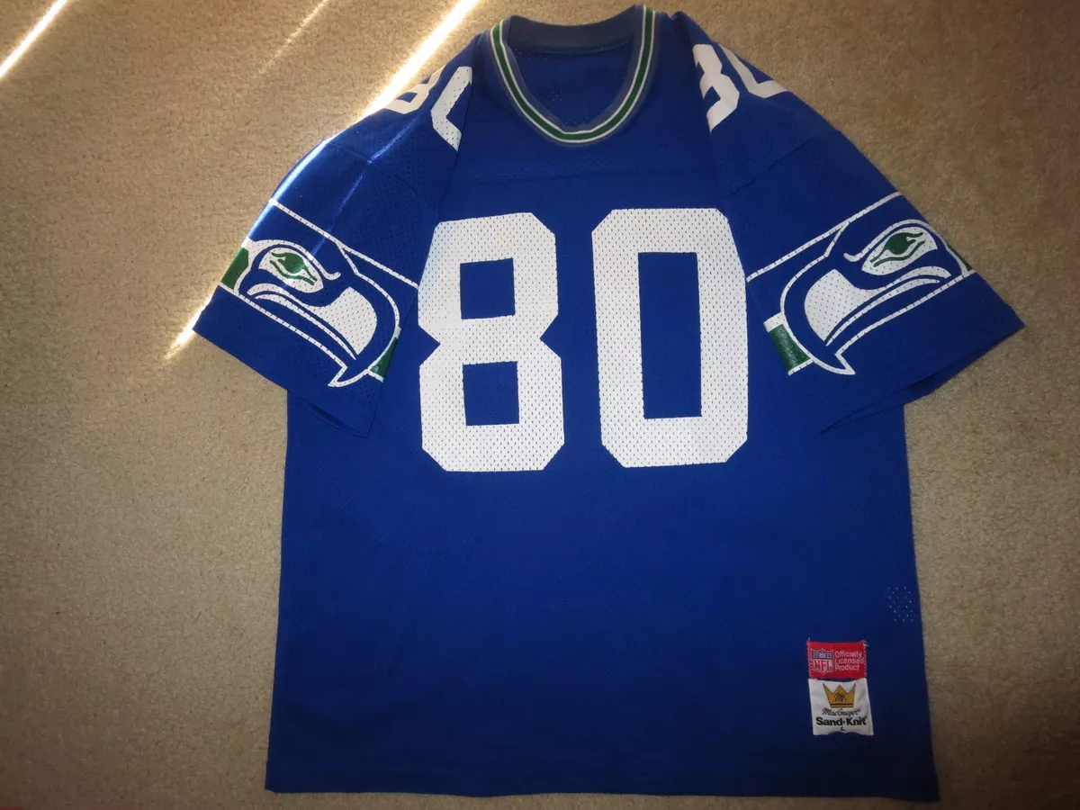 Steve Largent 80 Seattle Seahawks Sand Knit NFL Jersey LG L
