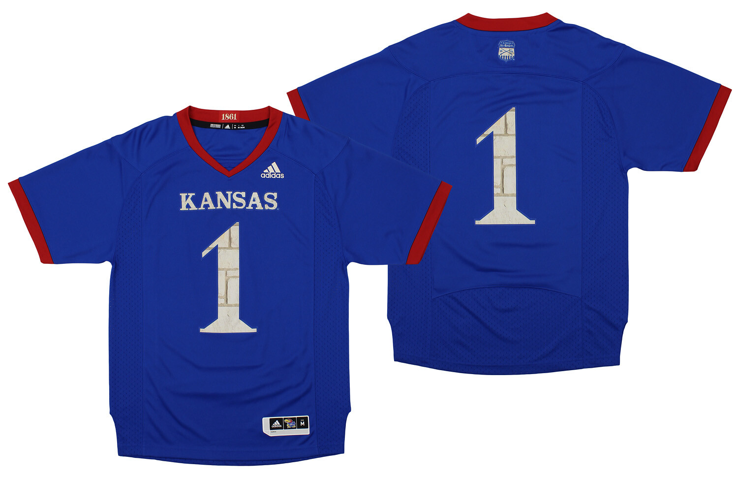 домашняя майка adidas NCAA Mens Kansas Jayhawks #1 Premier, синяя