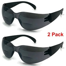2 Pack BIFOCAL SAFETY SUNGLASSES Smoke Lens ANTI-FOG LENS Z87.1 Men Reading