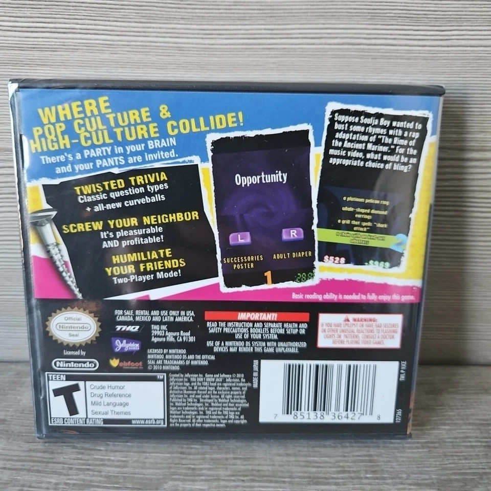 You Don't Know Jack The Irreverent Trivia Party Game Nintendo DS 2011 Sealed New - Image 2 of 4