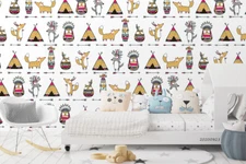 3D Cute Animal Pattern Wallpaper Wall Mural Removable Self-adhesive Sticker6134