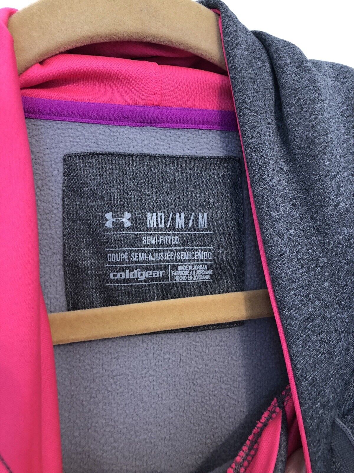 Under Armour Grey/pink Coldgear Hoodie Sweatshirt… - image 3