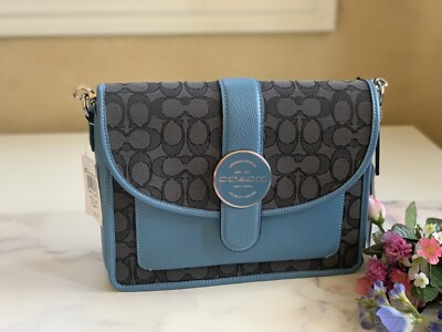 Coach C8307 Signature Jacquard Lonnie Crossbody, Black Smoke