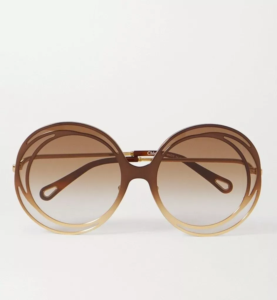 Round-Frame Gold-Tone and Tortoiseshell Acetate Sunglasses