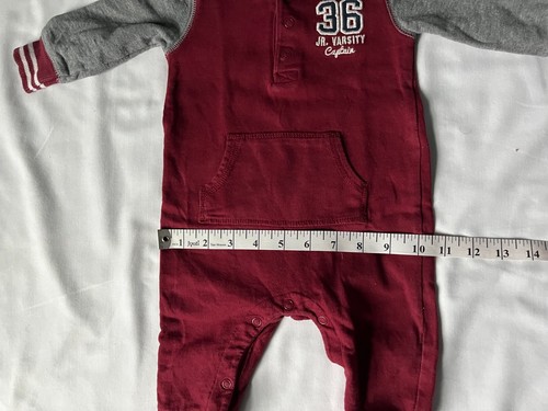 Carter's Baby's Jumpsuit Burgundy/Grey Size 6 Months - Picture 8 of 9