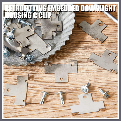 40Pcs Recessed Light Clips, Metal Retrofit C Clips with Screws for Downlights, S - Picture 7 of 12