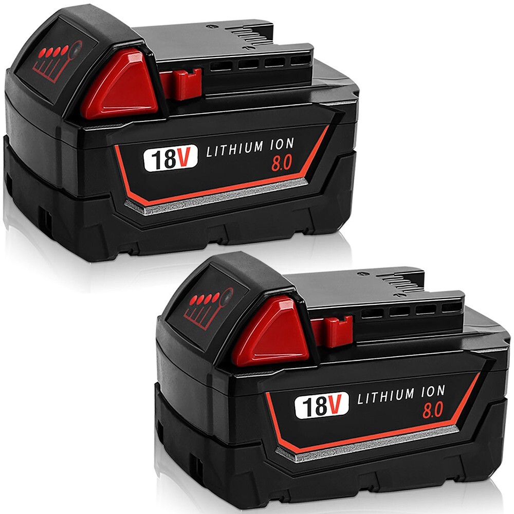 2PACK For Milwaukee M18 Lithium 8.0AH Extended Capacity Battery 48-11-1860 18V