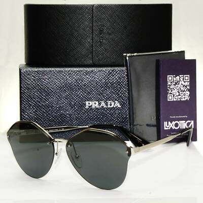 Prada Sunglasses Black Silver Cinema Collection Rimless PR64TS SPR