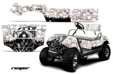 Cart Graphics Kit Decal Sticker For Yamaha Golf Cart 1995-2006 Reaper White