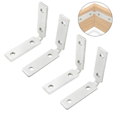 Brand New Eckklammern Aluminiumlegierung Geb??rstetes Ende Silberton 47*47*12mm