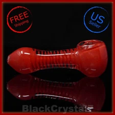 3.5" Handmade Mini Perfect Spiral Deep Red Tobacco Smoking Bowl Glass Pipes
