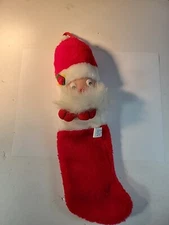 RARE Vintage Dan Brechner 3D Santa Clause Mini Decorative Christmas Stocking